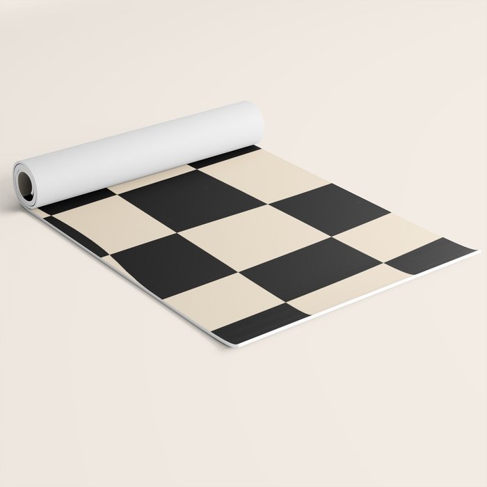 Abstract Checkerboard black Yoga Mat Gallery Image 2