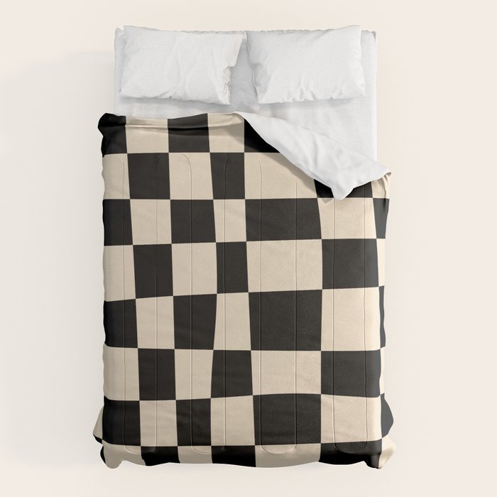 Abstract Checkerboard black Comforter Gallery Image 1