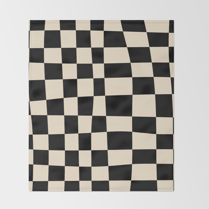 Abstract Checkerboard black Throw Blanket Gallery Image 2