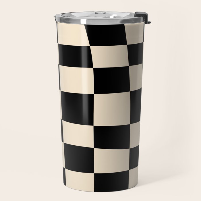 Abstract Checkerboard black Travel Mug Gallery Image 2