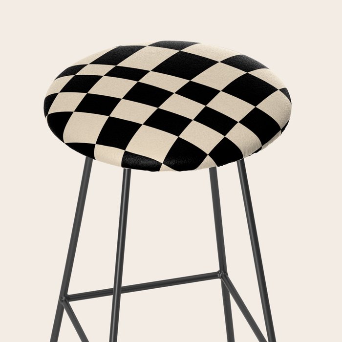 Abstract Checkerboard black Stool Gallery Image 2