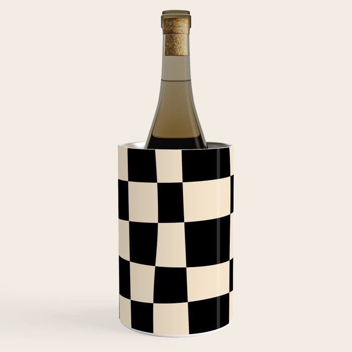 Abstract Checkerboard black Wine Chiller Gallery Image 1