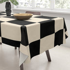 Abstract Checkerboard black Tablecloth Gallery Image 3