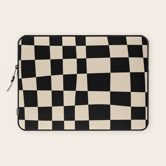 Abstract Checkerboard black Laptop Sleeve Gallery Image 1