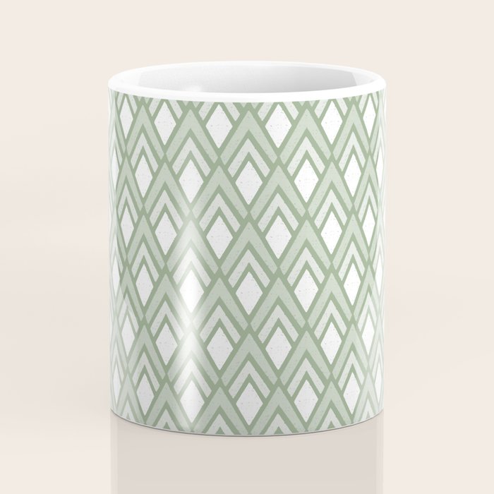 Diamond Arrows . Pistachio Green Coffee Mug Gallery Image 4