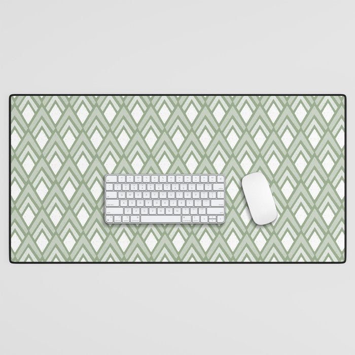 Diamond Arrows . Pistachio Green Desk Mat Gallery Image 1