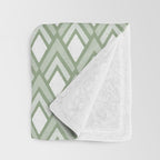 Diamond Arrows . Pistachio Green Throw Blanket Gallery Image 3