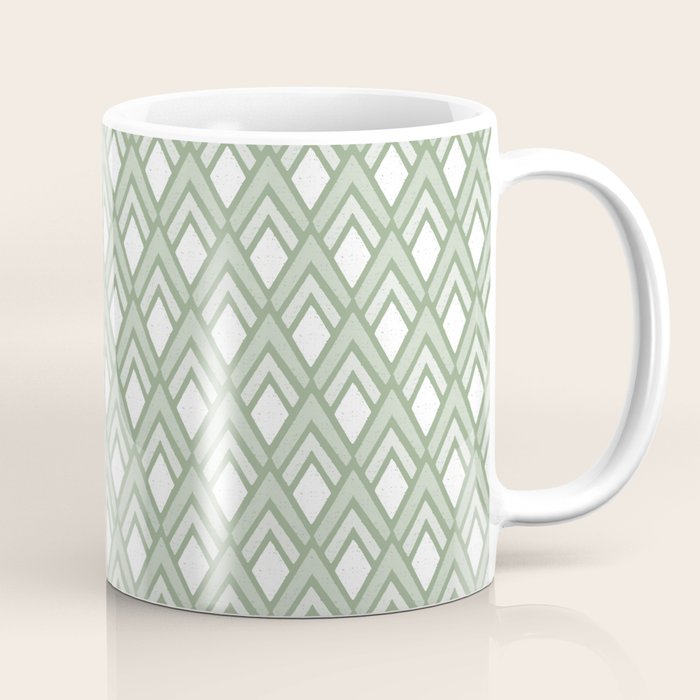 Diamond Arrows . Pistachio Green Coffee Mug Gallery Image 1