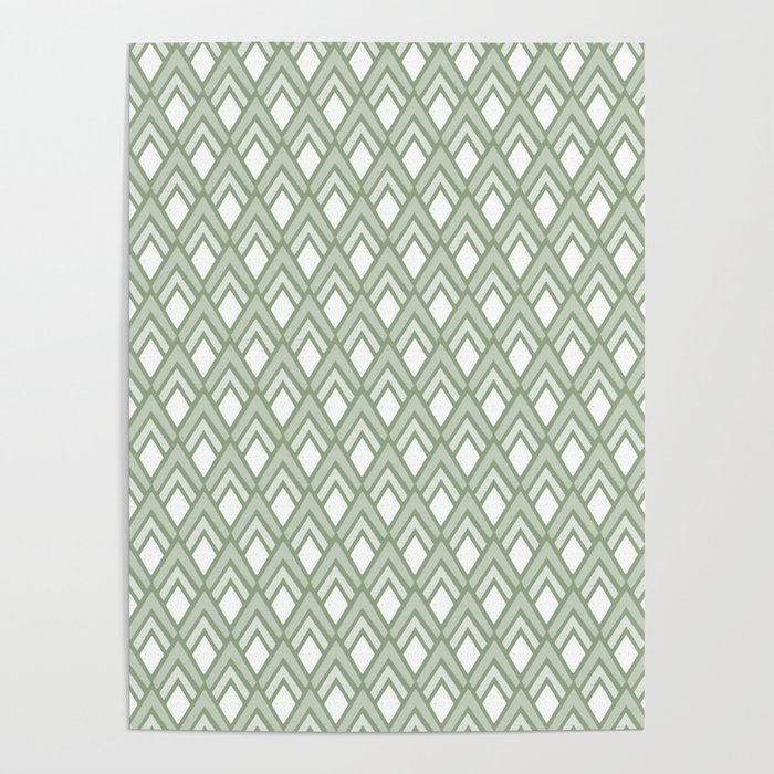 Diamond Arrows . Pistachio Green Poster Gallery Image 4