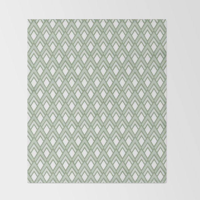 Diamond Arrows . Pistachio Green Throw Blanket Gallery Image 2