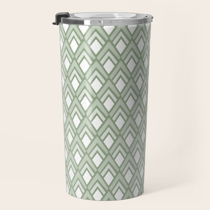 Diamond Arrows . Pistachio Green Travel Mug Gallery Image 3