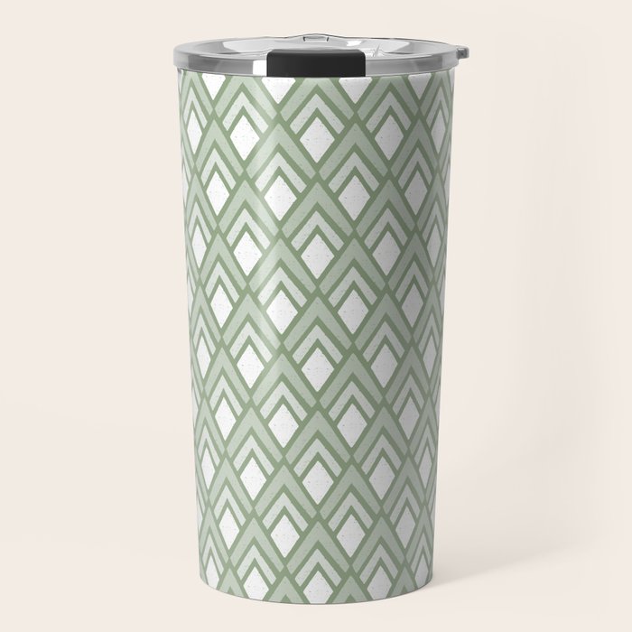 Diamond Arrows . Pistachio Green Travel Mug Gallery Image 1
