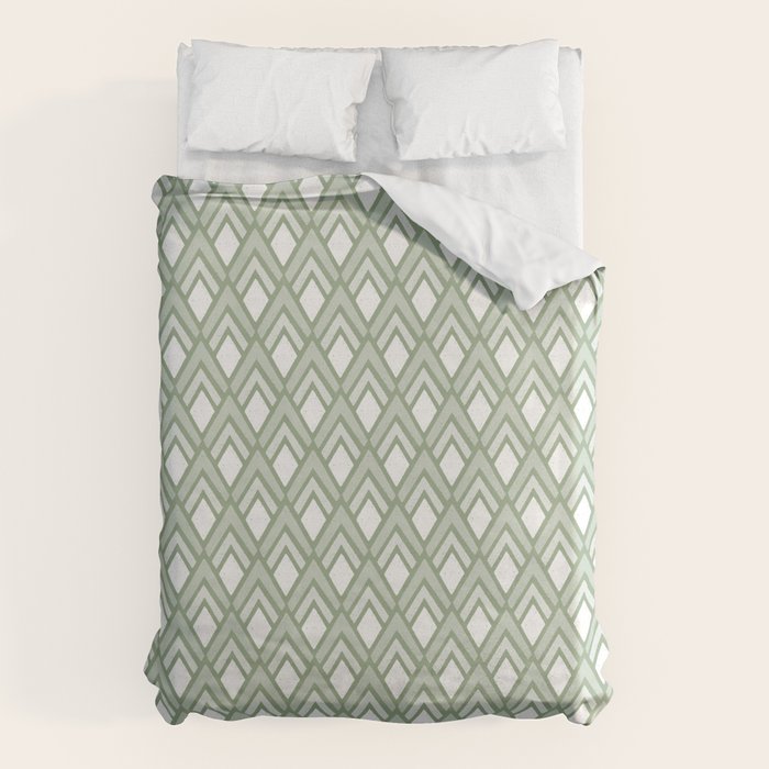 Diamond Arrows . Pistachio Green Duvet Cover Gallery Image 1