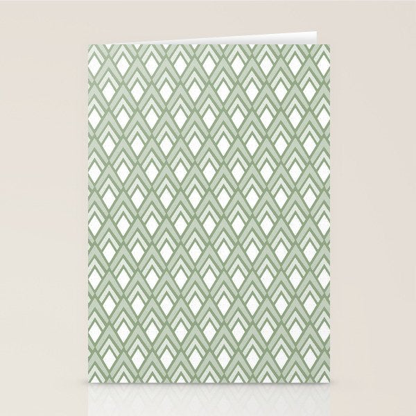 Diamond Arrows . Pistachio Green Stationery Card Gallery Image 1
