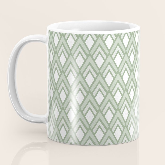 Diamond Arrows . Pistachio Green Coffee Mug Gallery Image 3
