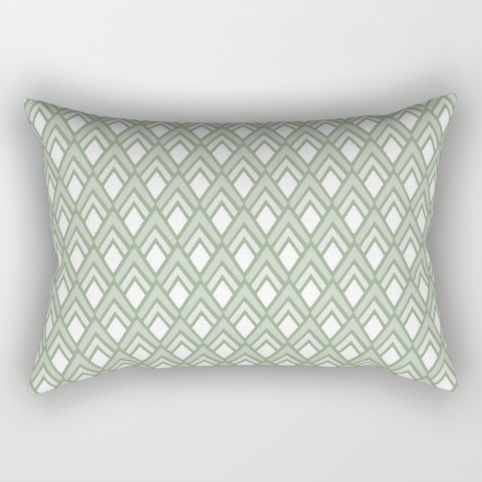 Diamond Arrows . Pistachio Green Rectangular Pillow Gallery Image 2
