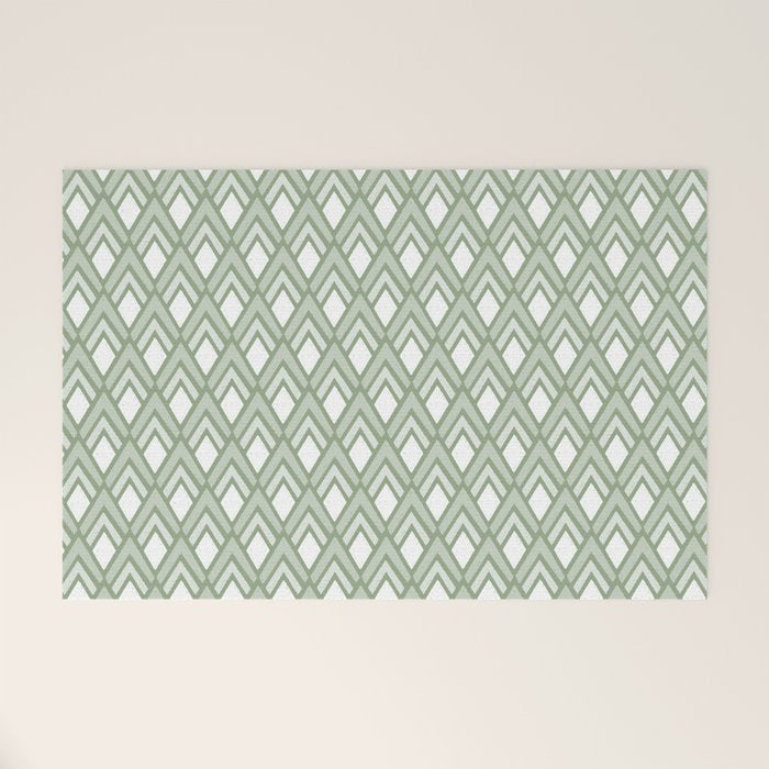 Diamond Arrows . Pistachio Green Welcome Mat Gallery Image 1