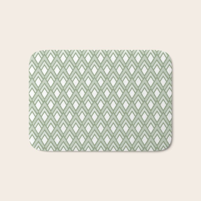 Diamond Arrows . Pistachio Green Bath Mat Gallery Image 1