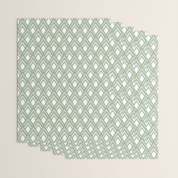Diamond Arrows . Pistachio Green Wrapping Paper Gallery Image 3