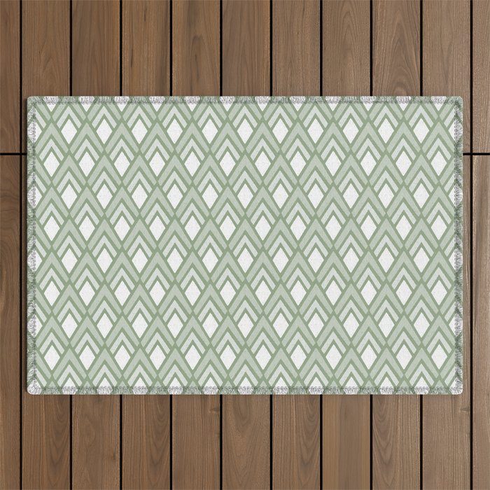 Diamond Arrows . Pistachio Green Outdoor Rug Gallery Image 1