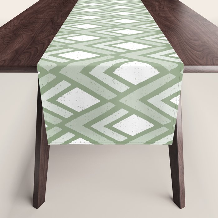 Diamond Arrows . Pistachio Green Table Runner Gallery Image 1