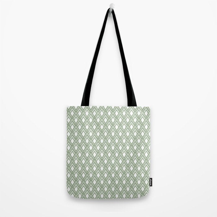 Diamond Arrows . Pistachio Green Tote Bag Gallery Image 2