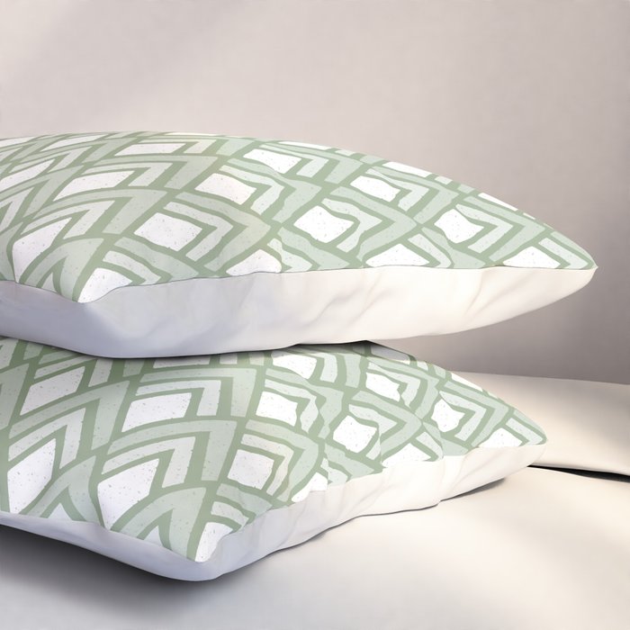 Diamond Arrows . Pistachio Green Pillow Sham Gallery Image 3