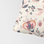 Indian Floral Trail - Ivory Coral Navy Pillow Sham Gallery Image 4