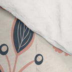 Indian Floral Trail - Ivory Coral Navy Comforter Gallery Image 4