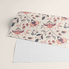 Indian Floral Trail - Ivory Coral Navy Wrapping Paper Gallery Image 2