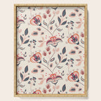 Indian Floral Trail - Ivory Coral Navy Serving Tray Gallery Image 1