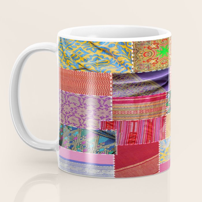 Boho Sari Patchwork Quilt Coffee Mug Gallery Image 3