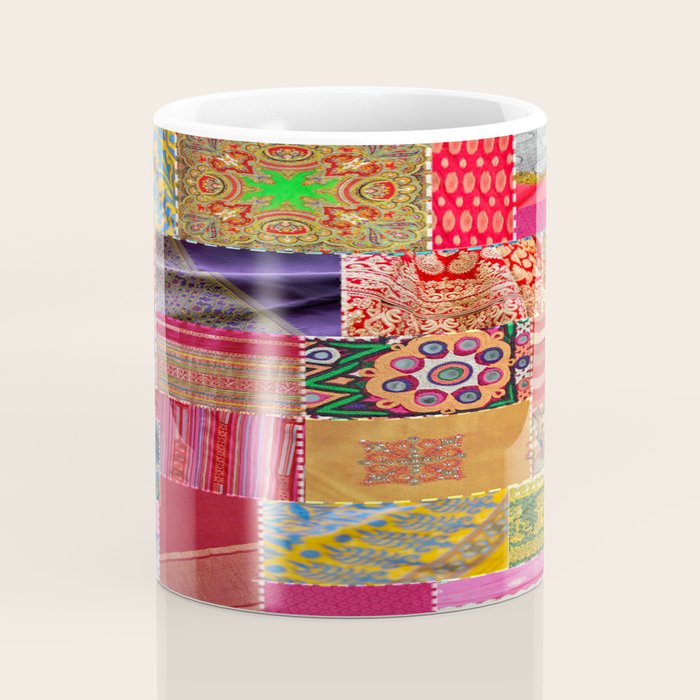Boho Sari Patchwork Quilt Coffee Mug Gallery Image 4