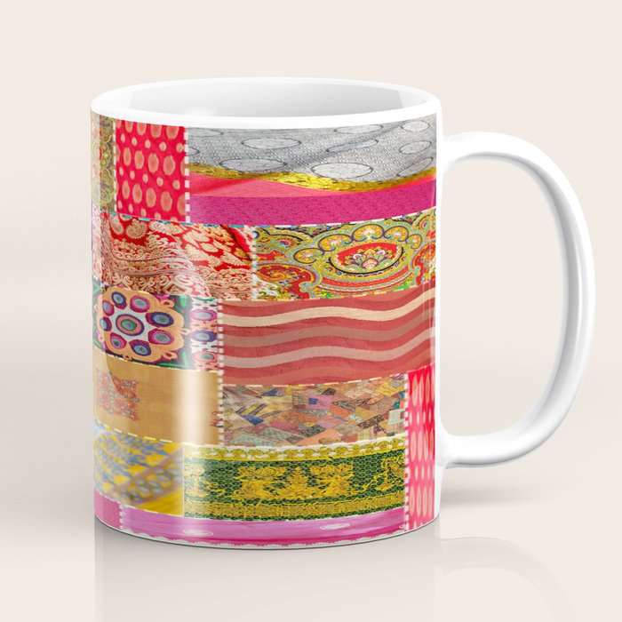 Boho Sari Patchwork Quilt Coffee Mug Gallery Image 1
