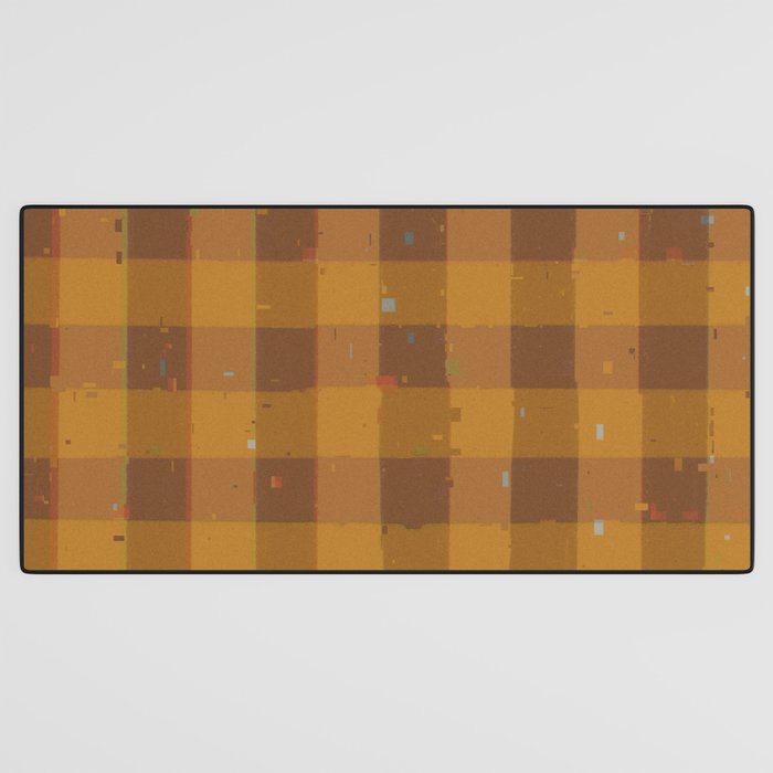 Golden gingham Desk Mat Gallery Image 3