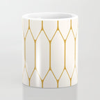 Long Honeycomb - Minimalist Geometric Pattern in Cream and Dark Mustard Coffee Mug Gallery Image 4