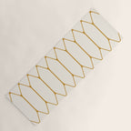 Long Honeycomb - Minimalist Geometric Pattern in Cream and Dark Mustard Yoga Mat Gallery Image 1
