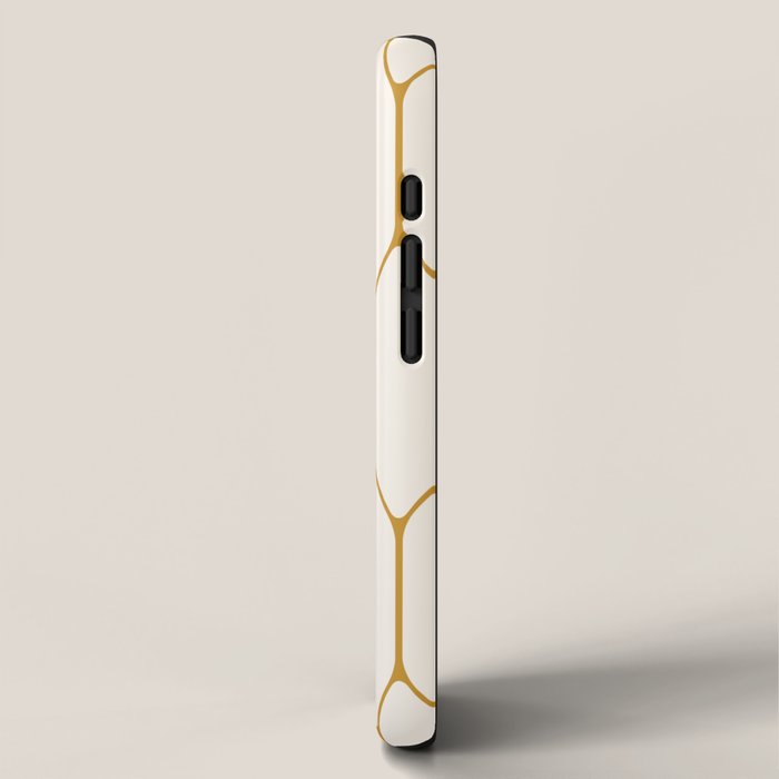 Long Honeycomb - Minimalist Geometric Pattern in Cream and Dark Mustard iPhone Case Gallery Image 2