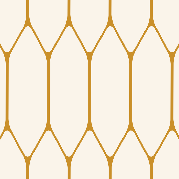 Long Honeycomb - Minimalist Geometric Pattern in Cream and Dark Mustard Coffee Mug Gallery Image 2