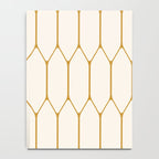 Long Honeycomb - Minimalist Geometric Pattern in Cream and Dark Mustard Notebook Gallery Image 4