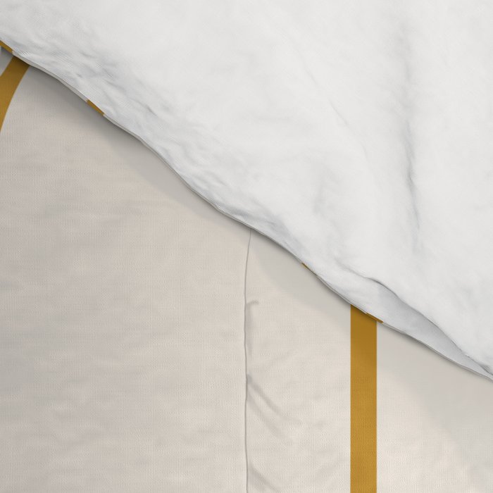Long Honeycomb - Minimalist Geometric Pattern in Cream and Dark Mustard Comforter Gallery Image 4