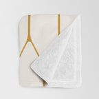 Long Honeycomb - Minimalist Geometric Pattern in Cream and Dark Mustard Throw Blanket Gallery Image 3