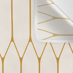 Long Honeycomb - Minimalist Geometric Pattern in Cream and Dark Mustard Wall Tapestry Gallery Image 3
