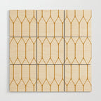 Long Honeycomb - Minimalist Geometric Pattern in Cream and Dark Mustard Wood Wall Art Gallery Image 1
