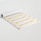 Long Honeycomb - Minimalist Geometric Pattern in Cream and Dark Mustard Yoga Mat Gallery Image 2
