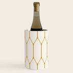 Long Honeycomb - Minimalist Geometric Pattern in Cream and Dark Mustard Wine Chiller Gallery Image 2