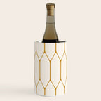 Long Honeycomb - Minimalist Geometric Pattern in Cream and Dark Mustard Wine Chiller Gallery Image 1