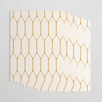 Long Honeycomb - Minimalist Geometric Pattern in Cream and Dark Mustard Wrapping Paper Gallery Image 3