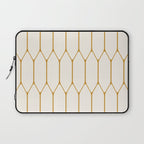 Long Honeycomb - Minimalist Geometric Pattern in Cream and Dark Mustard Laptop Sleeve Gallery Image 1