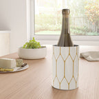 Long Honeycomb - Minimalist Geometric Pattern in Cream and Dark Mustard Wine Chiller Gallery Image 4